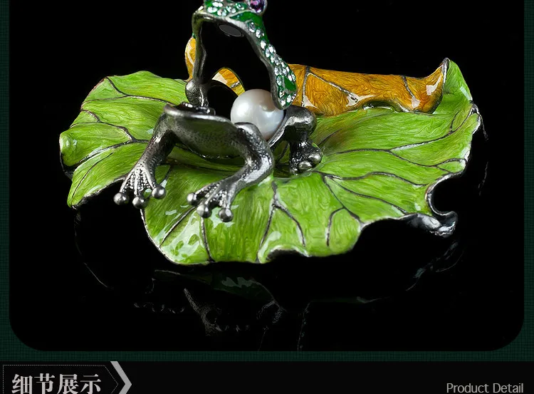 Россия Лягушка на Lotus Jewelry шкатулка коллекционная Кристалл животных шкатулка сувенир украшение дома сувениры Изделия из металла