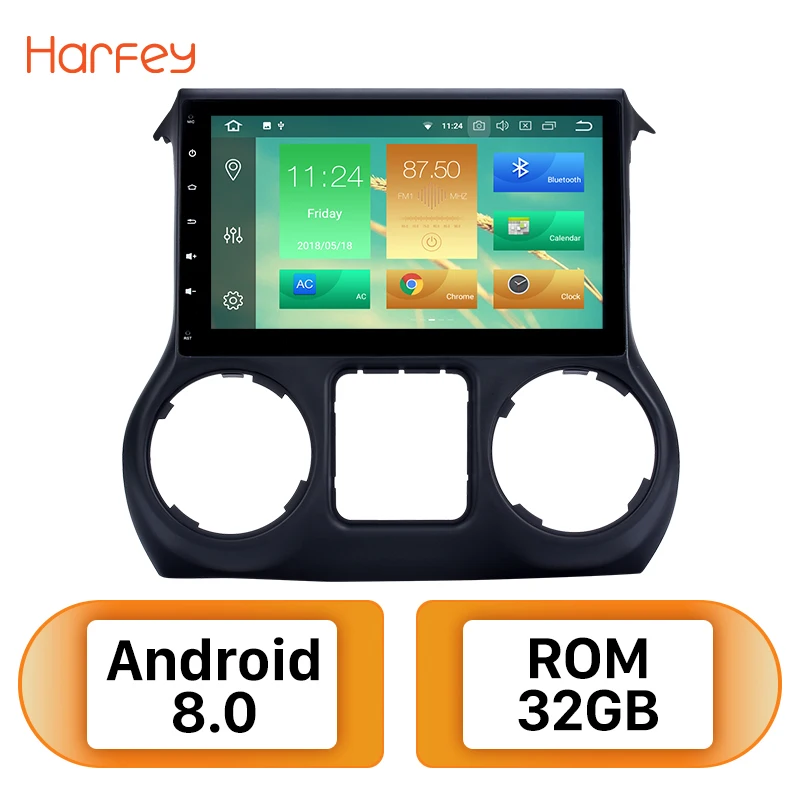 

Harfey Android 9.0 10.1" Car Radio Stereo GPS Multimedia Player For JEEP Wrangler 2011 2012 2013 2014 2015 2016 1Din Head Unit