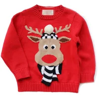 Мэгги Walker Бесплатная доставка Рождественские для маленьких мальчиков осенняя одежда для мальчиков и девочек красные свитера с оленем Новое поступление на Новый год костюмы для мальчиков