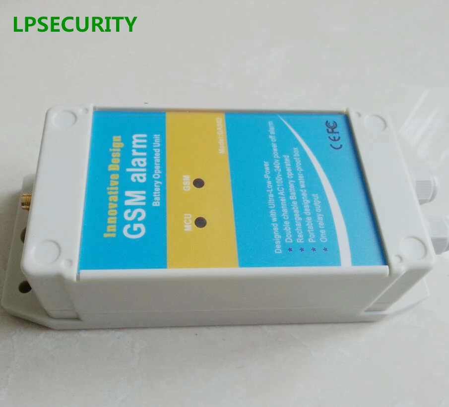 LPSECURITY GSM SMS remote control Alarm box controller module for power blackout failure 2 Alarm detection input channels