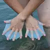 Silicone Hand Swimming Fins Flippers Swim Palm Finger Webbed Gloves Paddle ► Photo 1/6