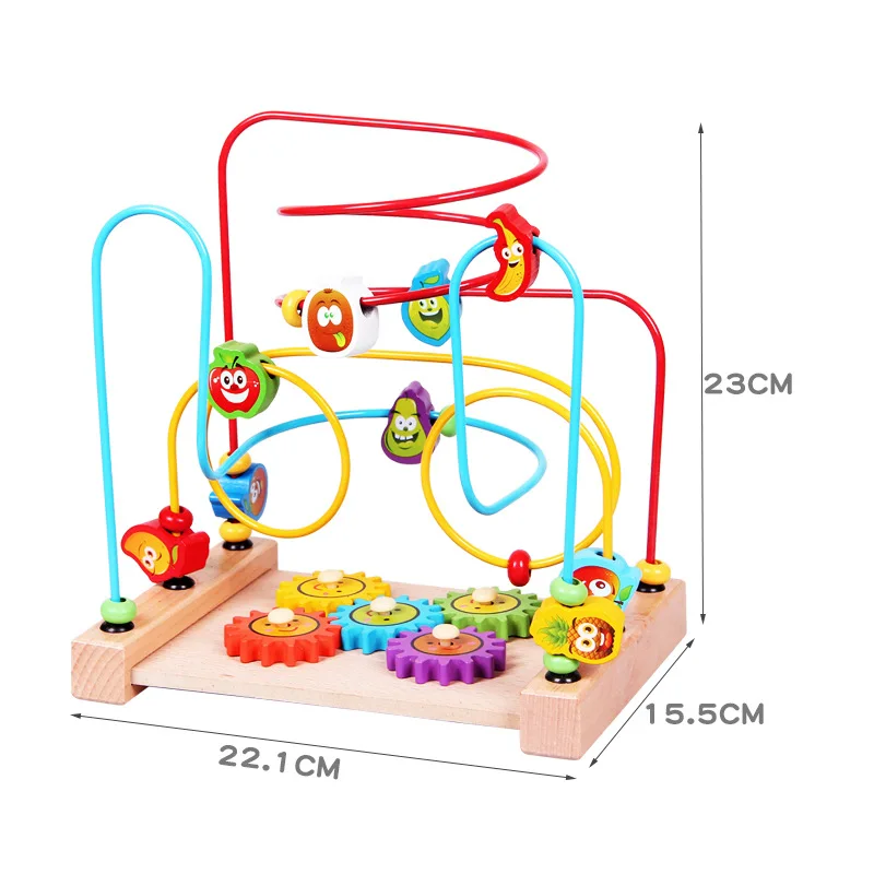 Деревянные многофункциональные бисерные детские игрушки бисерные Часы Животные фрукты познавательный Детские Ранние развивающие игрушки подарок QB165