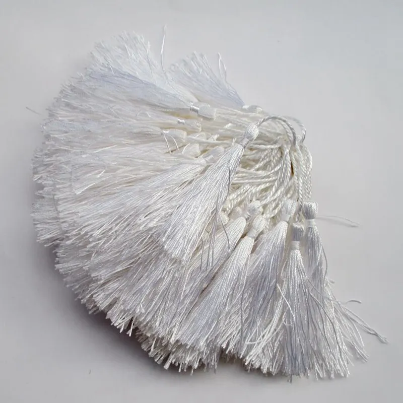 100 шт./лот около 12,5 см белый цвет полиэстер Шарм кисточкой для Домашний декор шторы установки закладки 206