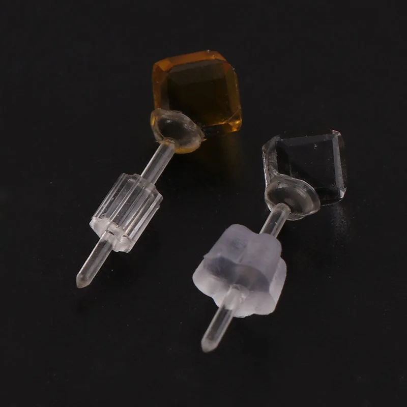 Прозрачные прямые и цветочные задние вилки для сережек гвоздиков|jewelry findings|rubber