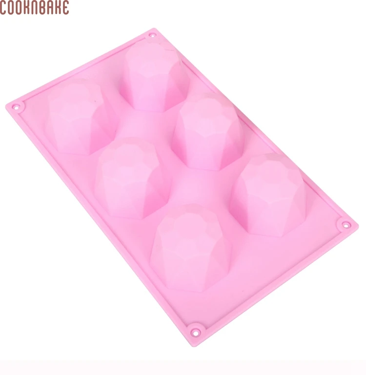 

COOKNBAKE DIY Silicone Cake Mold 6 Diamond Mousse Round Cake Mold Handmade soap Mold CDSM-726