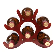 Weinregale Holz Weinflaschenhalter 6 Flaschen Halter Ständerregal Tisch Schreibtisch Dekoration Home Bar Ablageboden