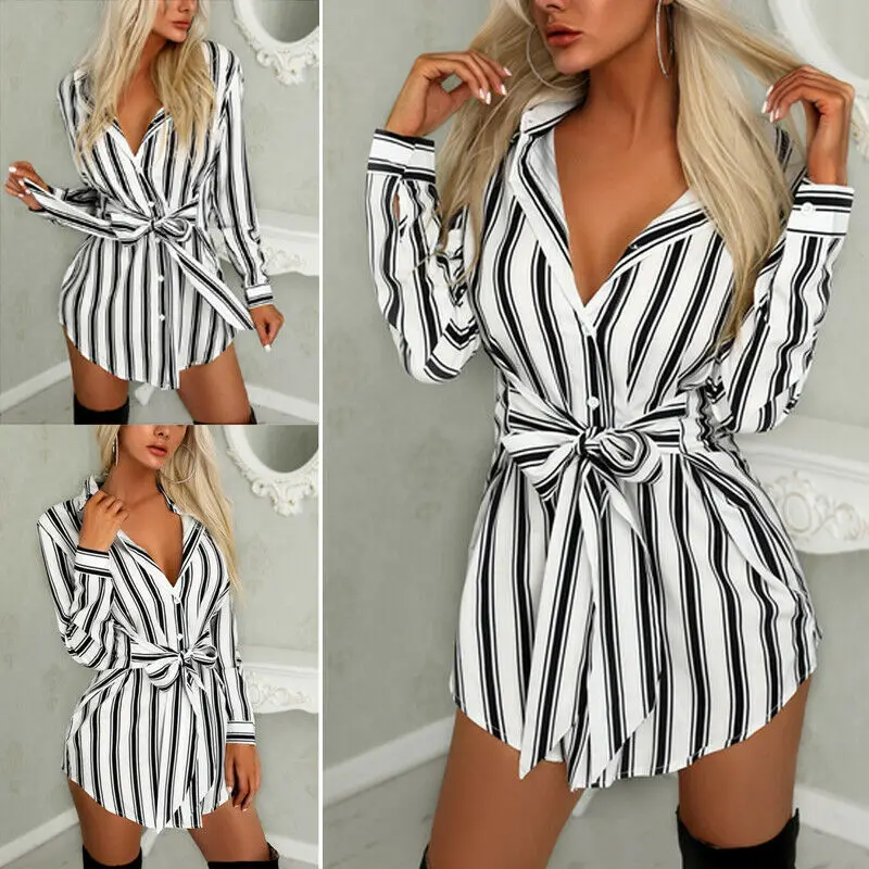 

Women Striped Long Tops Shirt Tunic Linen Boho Ladies Summer Women Girl Casual Blouses Shirts