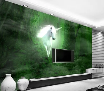 

3d wallpaper for room Unicorn White Horse Dream Forest Background Wall mural 3d wallpaper