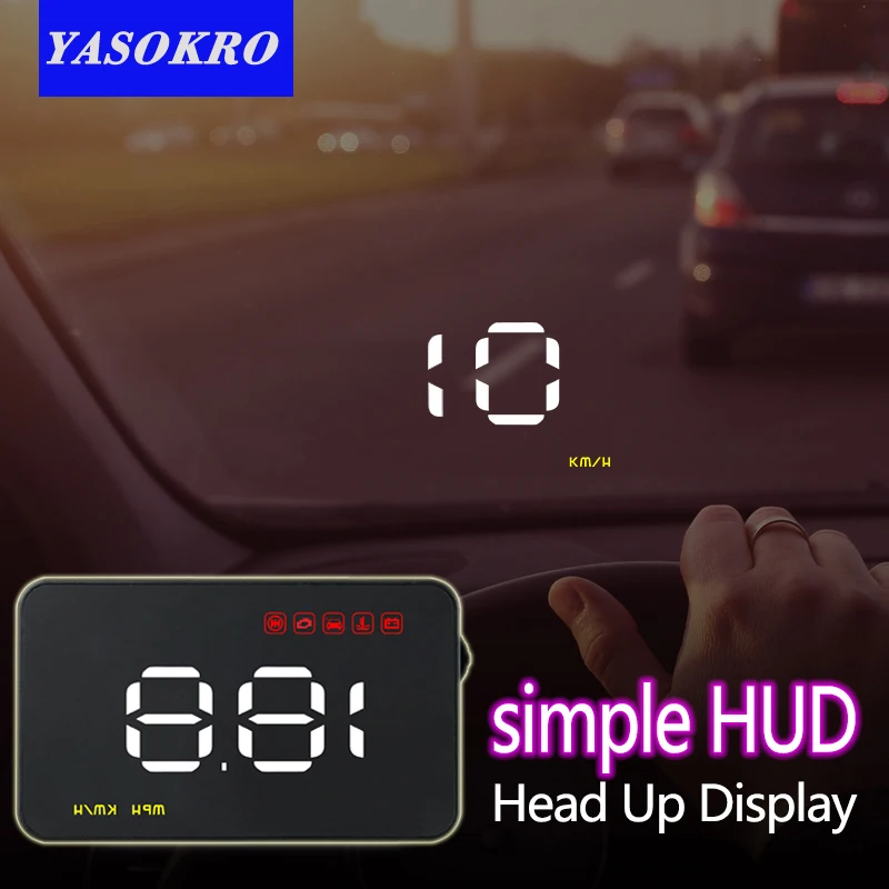 

A1000 Car Speedometer Head up Display OBD2 II EUOBD Overspeed Warning System Projector Windshield Auto Electronic Voltage Alarm