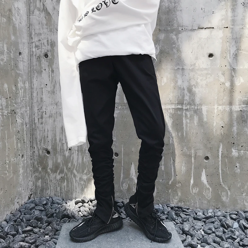 MIXCUBIC 2018 England style unique Foot mouth zipper design harem pants