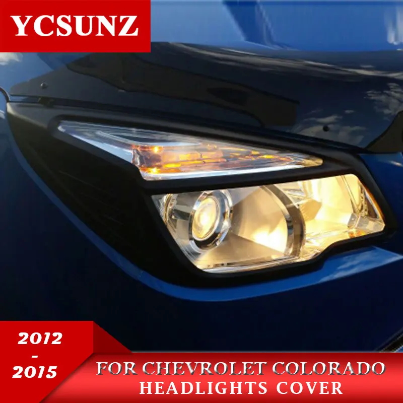 2012 2015 Black Headlights Cover For Chevrolet Colorado ABS Black Front