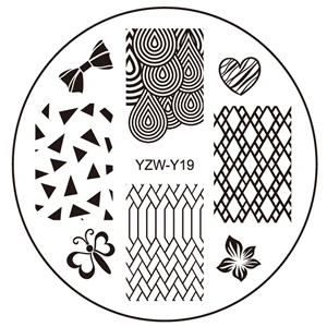1 шт., модный круглый цветочный дизайн, художественный штамп с изображением для ногтей, штамповочные пластины, шаблон для маникюра, инструменты для ногтей - Цвет: Y19