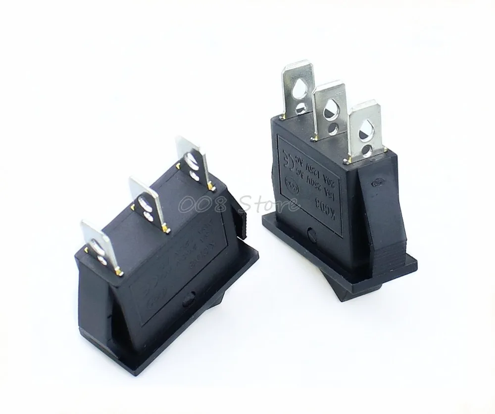5 шт. большой выключатель DPST BLACK с подсветкой 20A 125 В 16 А 250 KCD3|switch 12v|switch switchdpst rocker switch