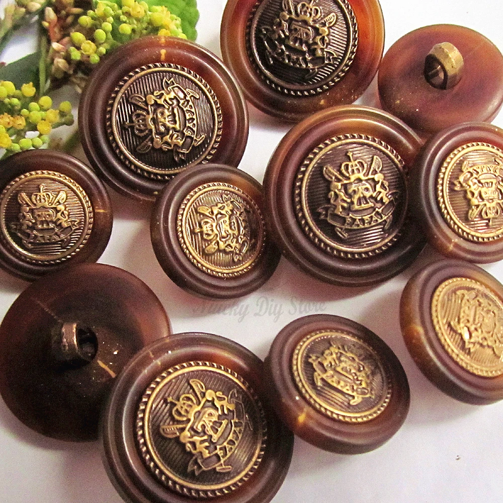 Métal Bouton Boutons 10 Pièce Argent Antique Motif 13 mm #106#
