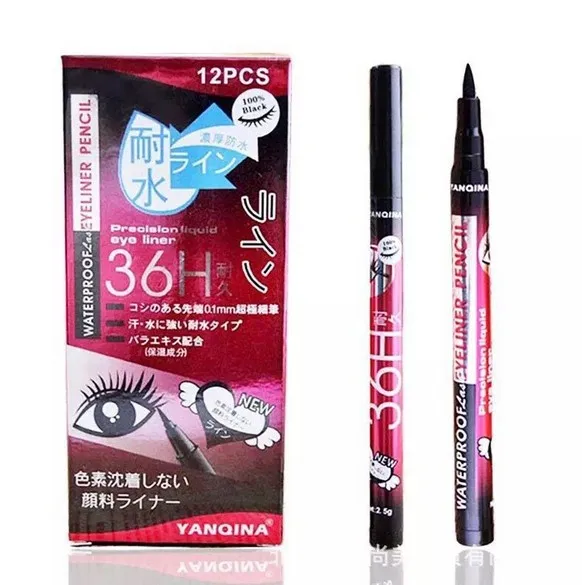 500 шт/партия Водонепроницаемый черный карандаш для глаз жидкая подводка для глаз Ручка макияж yanqina Красота Косметика DHL