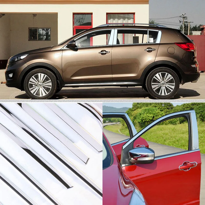 

A Set Window Pillars Window Sill Molding Trim Exactly Fitted For Kia Sportage R 2011-2016