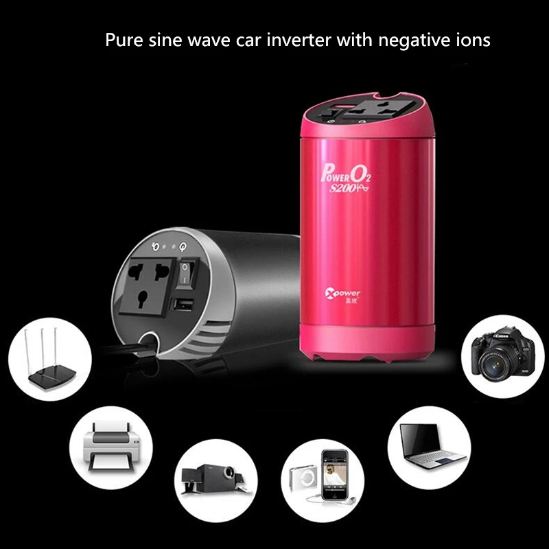 

12v 220vXP Pure Sine Wave Car Inverter DC To AC Automatic 230 Volt Voltage Converter Fast Charger QC 3.0 Cigarette Lighter