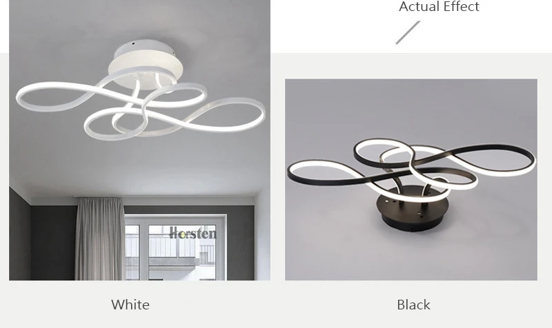 Horsten Minimalism Modern LED Ceiling Lights Creative Acrylic Aluminum Ceiling Lamp For Living Room Bedroom Dinning Room Fixtures (2)