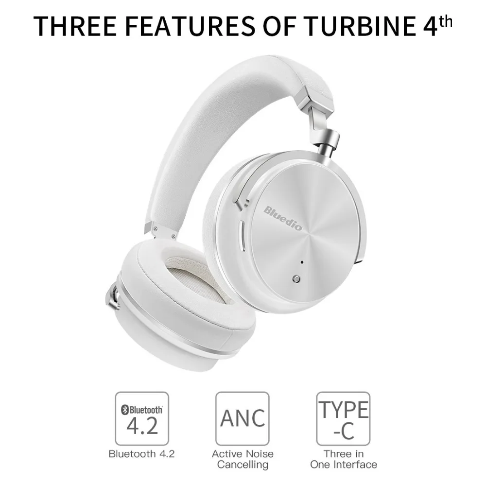 Bluedio T4 active noise cancelling wireless Bluetooth headphones original rotatable headset with microphone for Xiaomi,Samsung