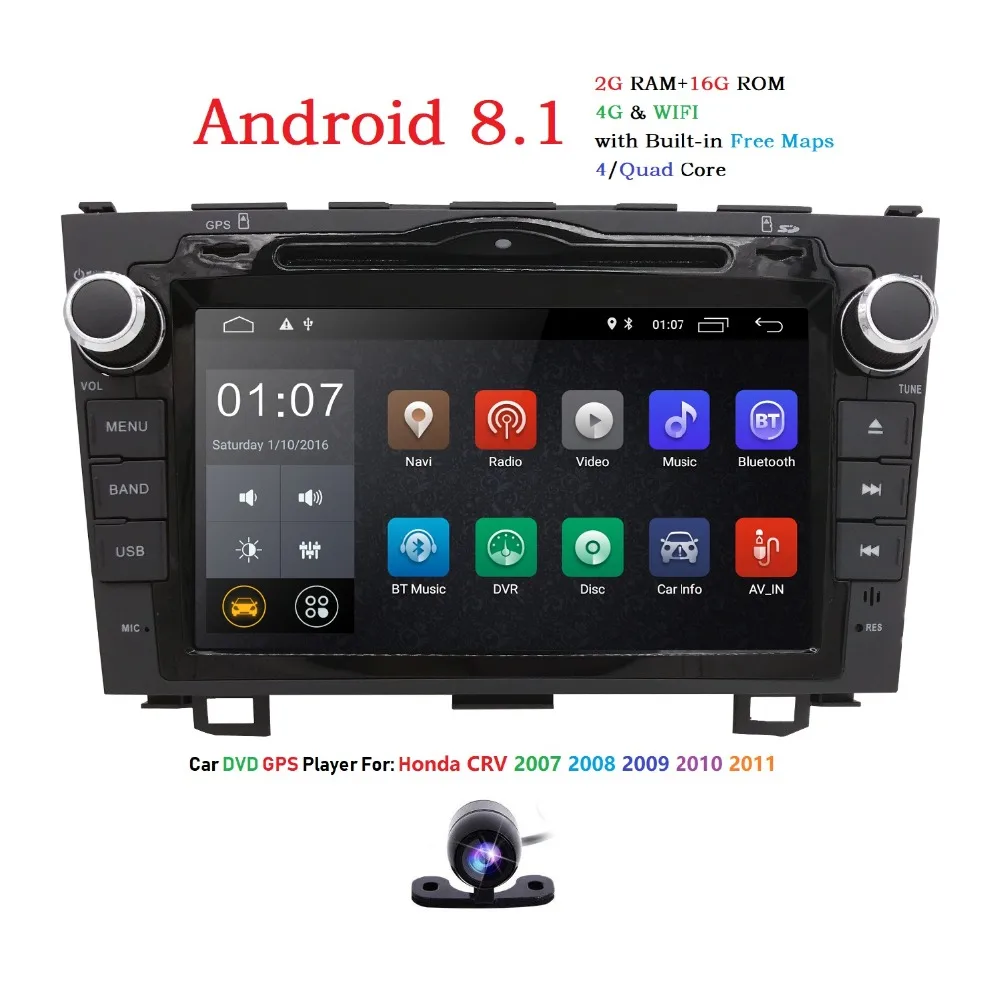 

4G gps Navigation Android 9.0 for HONDA CRV CR-V 2006-2011 2din car dvd player car stereo car radio HD 1024*600+FREE CAMERA+MAPS