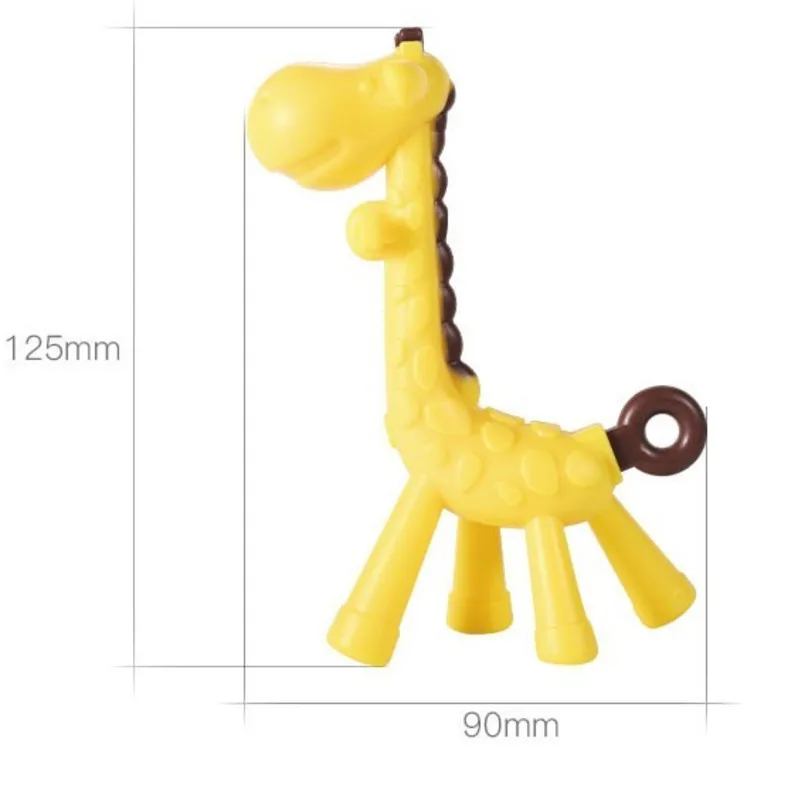 Safe Silicone Giraffe Baby Teether Soft Teething Toy BPA Giraffe Pendant Necklace Baby Food Grade Necklace Teething Hanging Toys