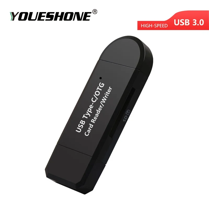 

Type C & micro USB & USB 3 In 1 OTG Card Reader High-speed USB3.0 Universal OTG TF/SD for Android Computer Extension Headers