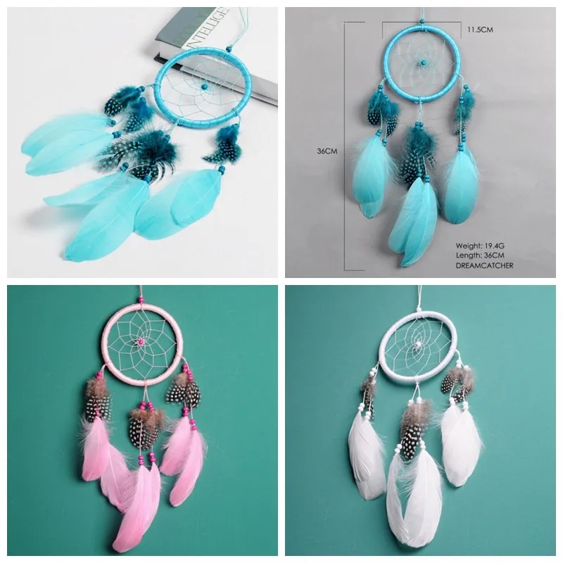 

Mini Wind Chimes Handmade Dream Catcher Dream Catcher Decor with Feathers for Home Wall Door Hanging Decoration Ornament