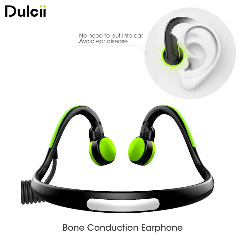 DULCII 3.5mm Wired Bone Conduction Earphone Outdoor Sports Noise