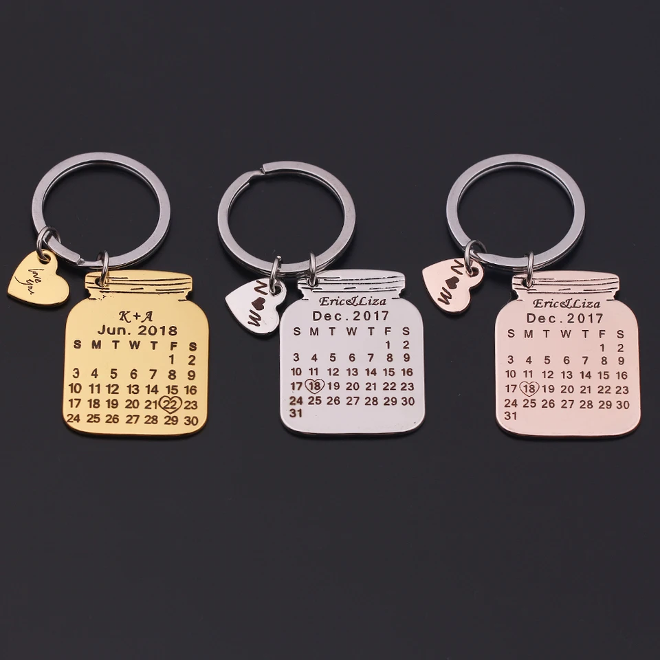 keychain with date of anniversary