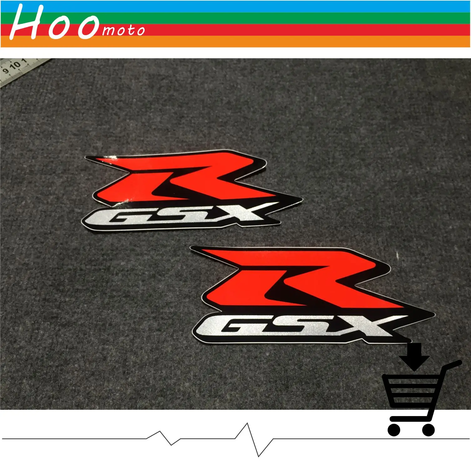 17.5*7.5cm GSXR GSX R Motorcycle Reflective Sticker and decals A pair For SUZUKI GSXR 600 750