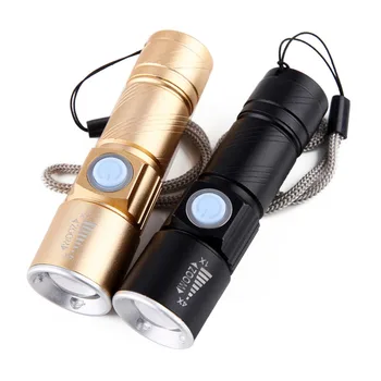 

USB LED Flashlight Handy Rechargeable LED Torch Light Hunting Mini USB LED Lanterna 3 Modes Zoomable Torch for Camping
