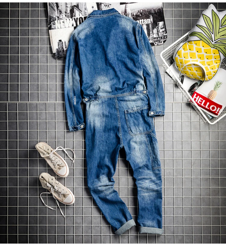 Sokotoo мужские джинсовые комбинезоны с длинным рукавом в стиле пэчворк, свободные комбинезоны в стиле хип-хоп, молодежные комбинезоны