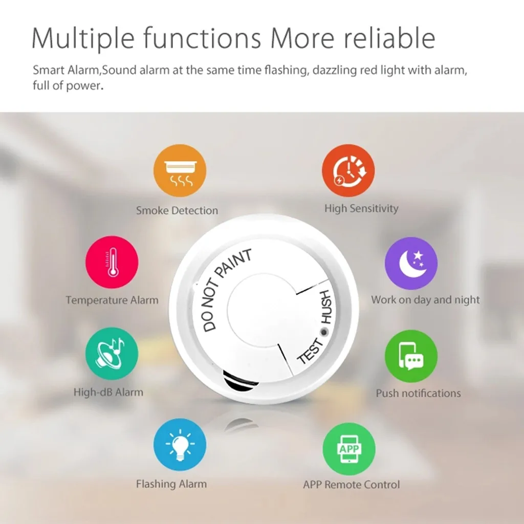 Wi-Fi умный детектор дыма датчик температуры огня/Угарный газ проводной сигнал тревоги Новое поступление Мода