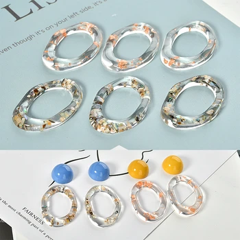 

Transparent special-shaped acrylic resin inlaid gold foil color Shell Pendant DIY earrings and Earrings material accessories