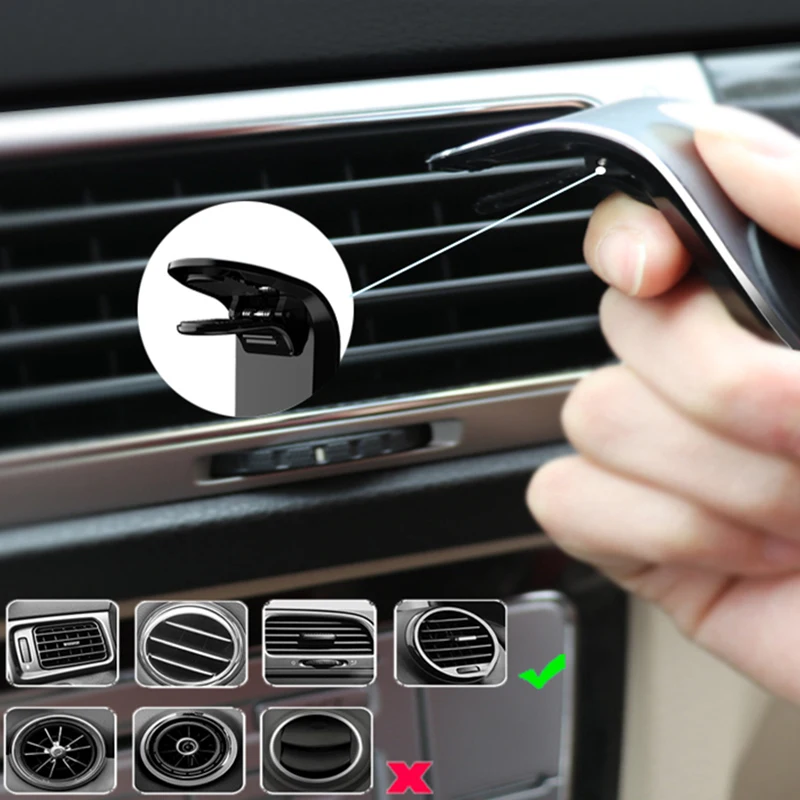 Gourde магнитный автомобильный держатель для телефона L форма вентиляционное отверстие подставка в автомобиль Магнит gps держатель мобильного телефона для iPhone X 8 7 samsung S9