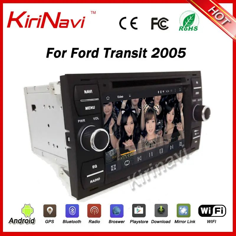 Sale KiriNavi Android 7.1 car dvd player for ford transit 2005 car radio gps navigation dvd stereo audio player WIFI 3G playstore 1
