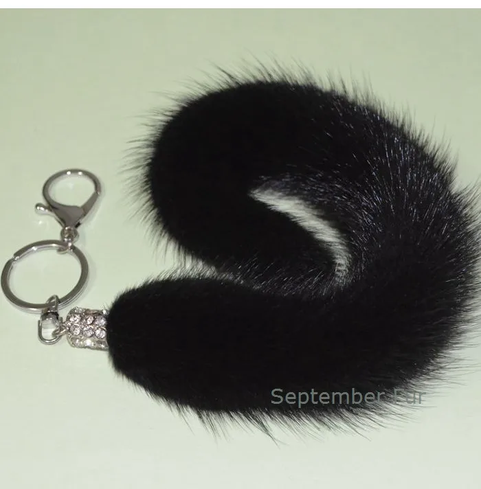 mink fur tail keychain key rings (2)