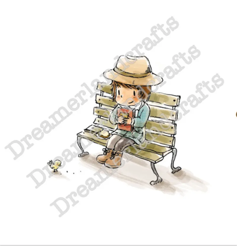 

10x10 Boy sitting on a chair daze Transparent Clear Stamps Silicone Seals for DIY scrapbooking photo album Card Making