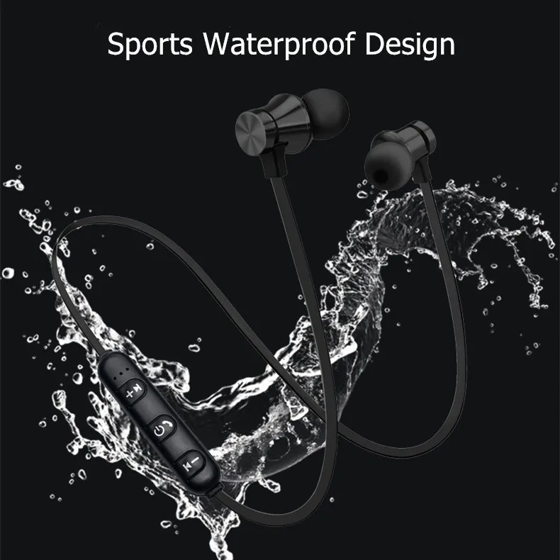 

Magnetic Wireless Bluetooth Earphone Stereo Sports Waterproof Earbuds in-ear with Mic