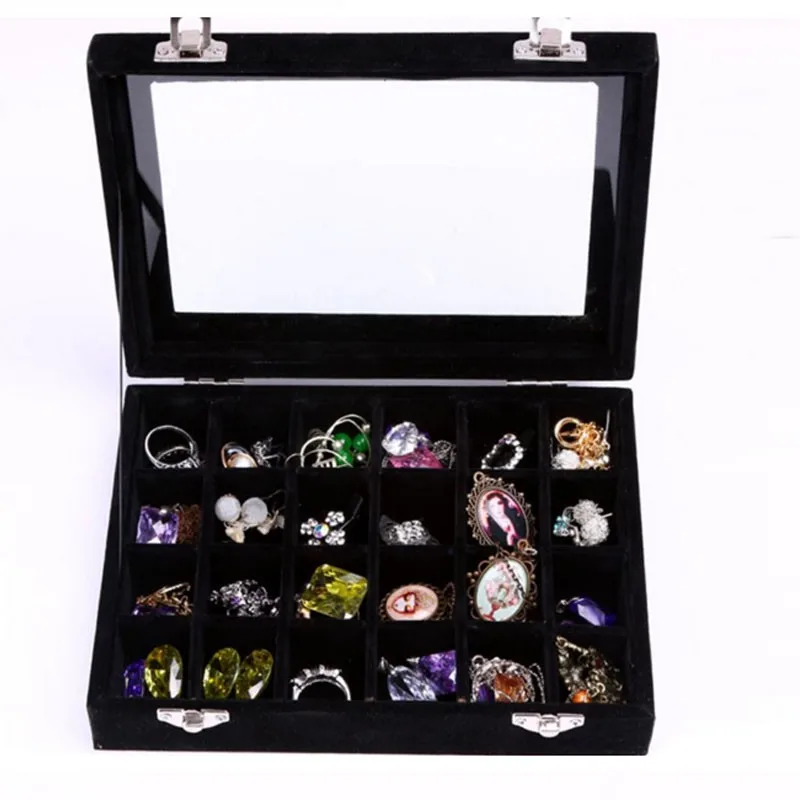 1Pcs-2412-Grids-Velvet-Jewelry-Box-Rings-Earrings-Necklaces-Makeup-Holder-Case-Organizer-Women-Jewelery-Storage-HG0485 (9)