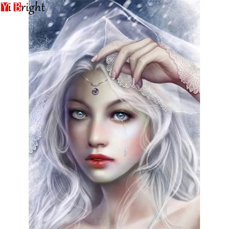 

Full Square drill 5D DIY Diamond embroidery Snow bride Diamond Painting Cross Stitch Rhinestone Mosaic decor gift XY1