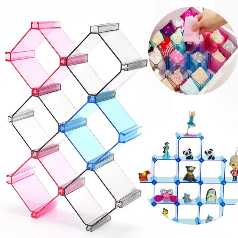 

6Pcs Multifunction Drawers Underwear Socks Tool Organizer Sorting Box DIY Honeycomb Partition Home Storage Organization Storage