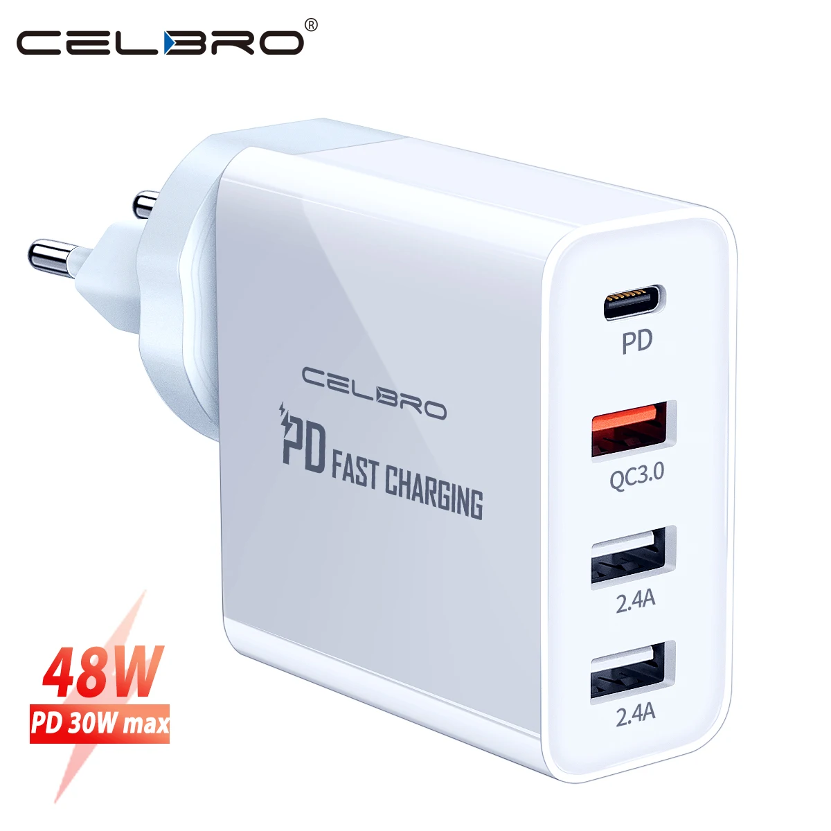 

48W Multi USB Fast Charger USB Type C PD Charger Quick Charge 3.0 Charging Station Cargador for Iphone 11 Pro Max Samsung Note10