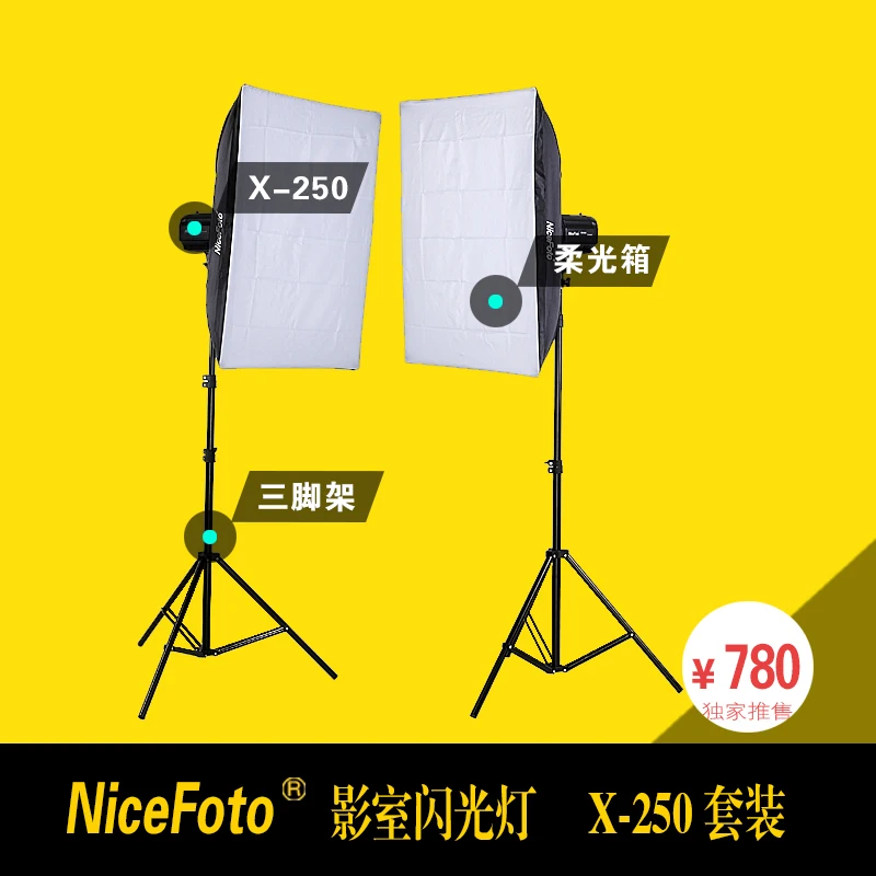 

NiceFoto flash lamp x-250w photography light set clothes set photographic equipment