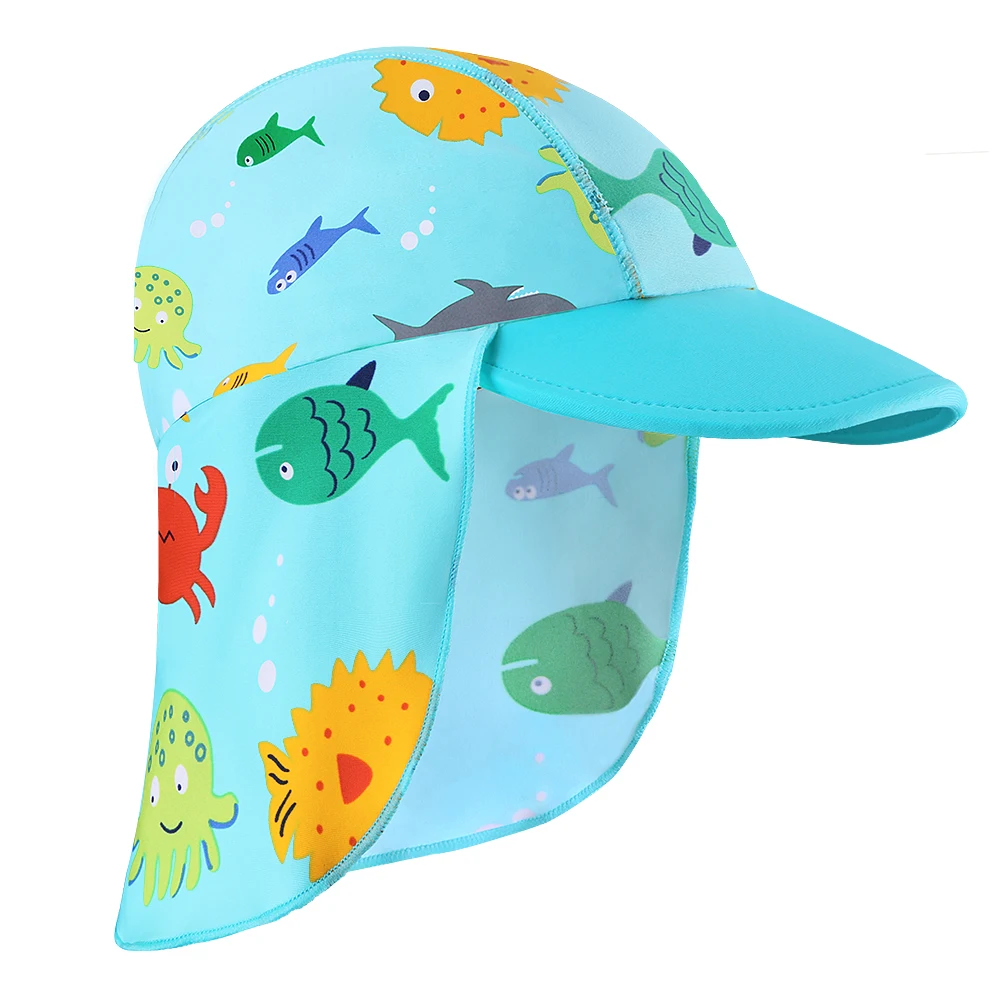 

BAOHULU 2019 Summer Cartoon Baby Swimming Cap Holiday Sun Protection Sun Hats Waterproof for Boys Girls Children Outdoor Hat