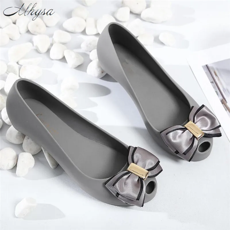

Mhysa 2019 New Women Flat Sandals Beach Jelly Shoes Woman Summer Bowtie Outdoor Slippers Slip On Sandalias Women Shoes T159