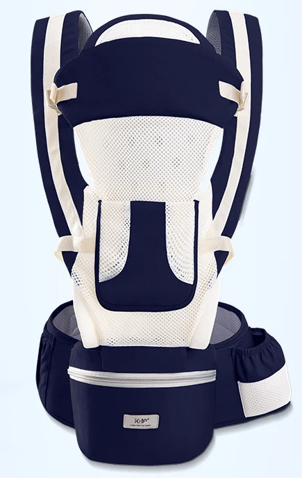 Breathable dark blue Хипсит для переноски детей, дышащий, 360, передний, многофункциональный, для мам, снаряжение, слинг, рюкзак для новорожденных, сумка кенгуру - Цвет: Breathable dark blue
