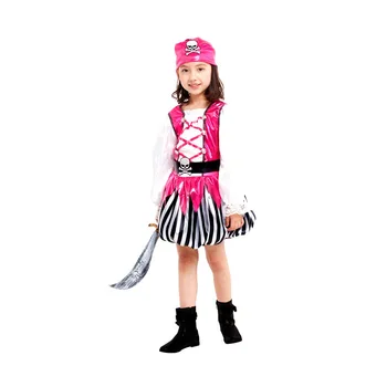

Girls Halloween Pirate Costumes Kids corsair Cosplay Sailor Role play Children's day Gift Carnival Purim Christmas party dress