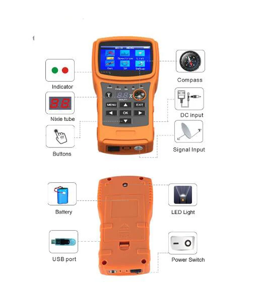 SF 710 спутниковый Finder для спутникового ТВ приемника Цвет Дисплей DISEqC1.0 с USB/компас