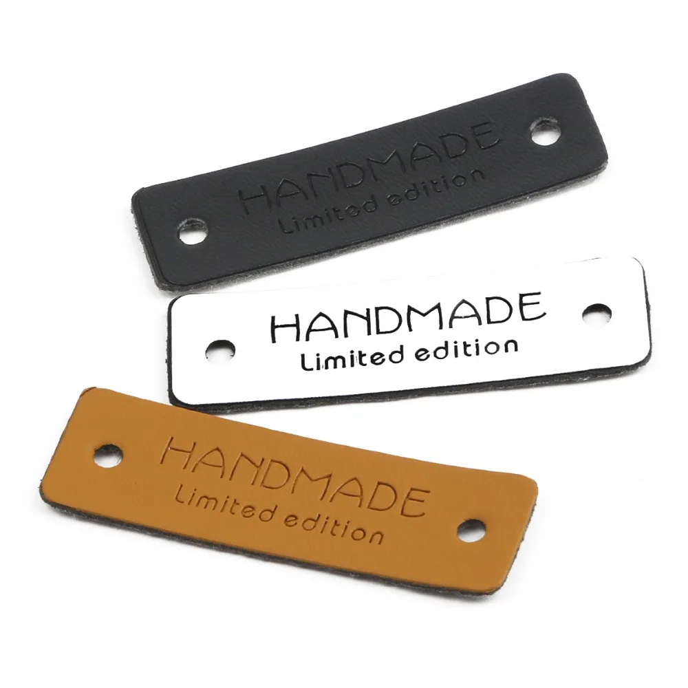 

Wholesale Limited Edition Hand Made Leather Labels For Handwork Gifts Leather Tags Handmade Clothes Shoes Sewing Accessories